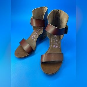 BLOWFISH Malibu Brown Open Toe Heeled Sandals  Women’s Size 7.5